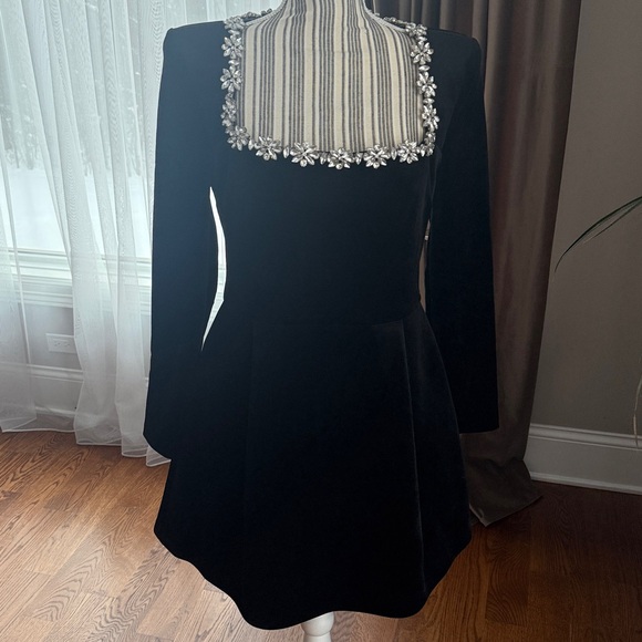 Nadine Merabi KIMBERLY Black Velvet Dress Size L - Picture 5 of 9